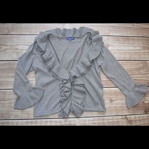 Vivienne Tam gray ruffle sweater medium